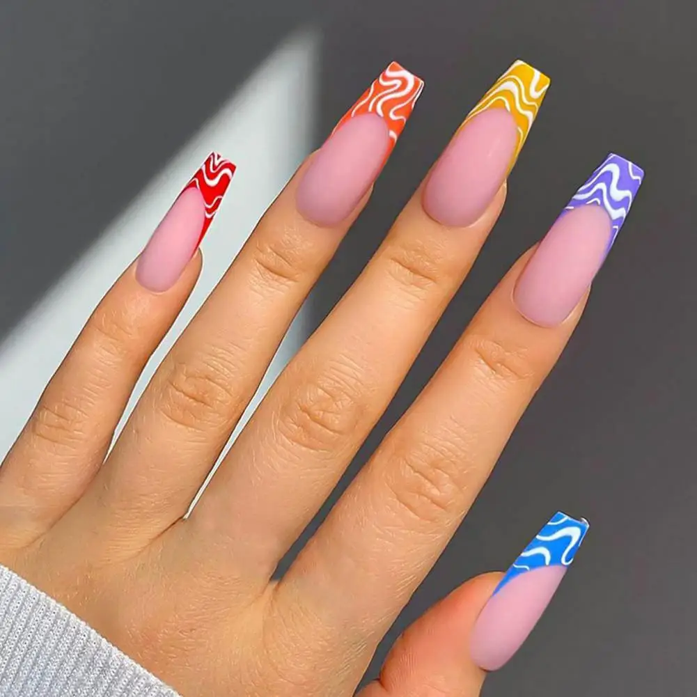 

Press On Nail Decorative Long Nail Fake Finger Ballet Extension Tips Good Ductility Quick Building Nail Extension Tip