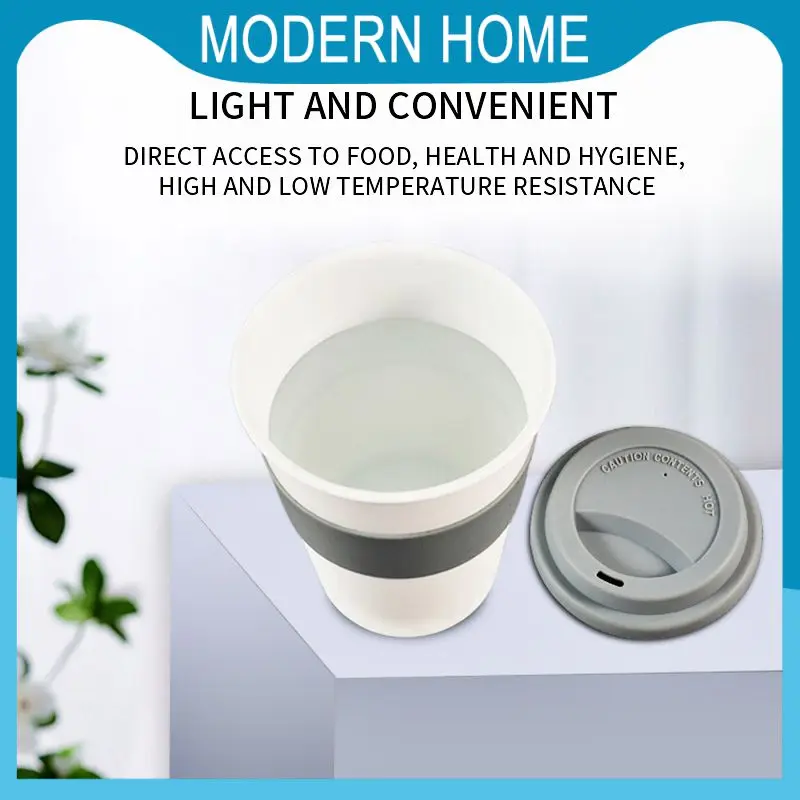 

Heat Insulated Coffee Cups Reusable 400ml Hotel Cup Outdoor Travel Mouthwash Travel Mug With Silicone Lid Portable Water Cup