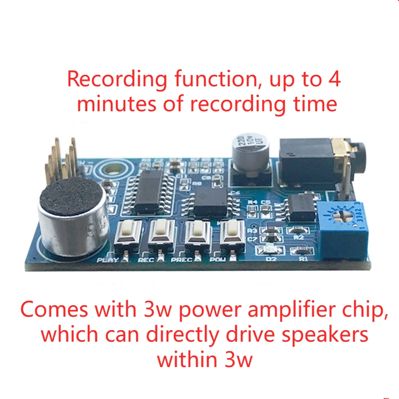 Громкоговоритель с записывающим модулем около 4 минут общественный голосовой