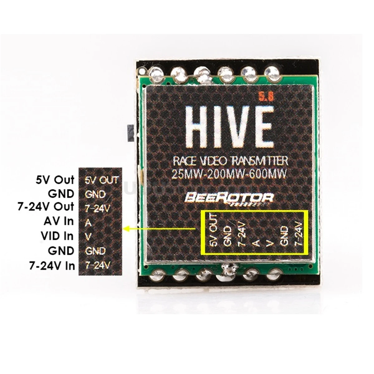 BeeRotor HiVE 5 8G видеопередатчик VTX SMA папа 8 ГГц 40CH 25mW 200mW 600mW 24CH для FPV Racer | Игрушки и
