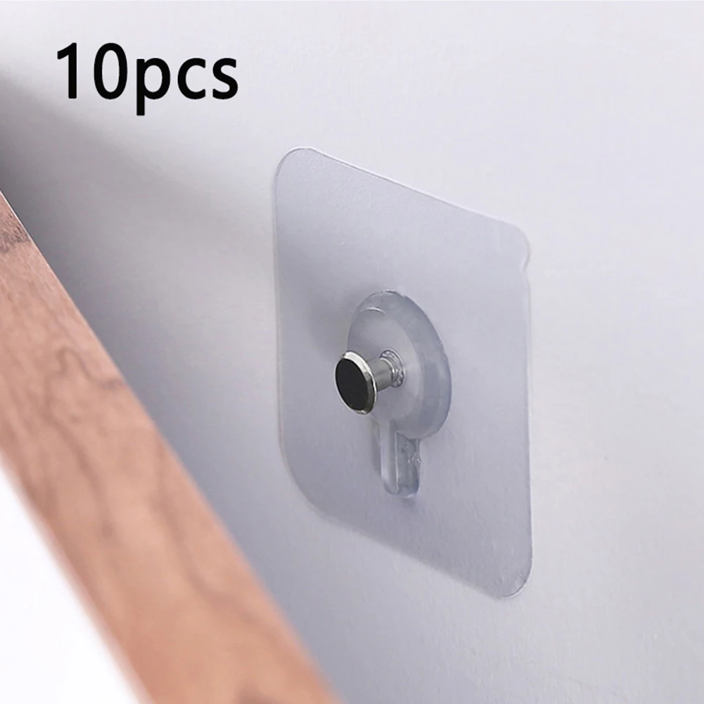 

10pcs Nails Screw Wall Stickers Acrylic Hooks Household Supplies Storage Tools Organizers For Hanging Things Metope Adornment