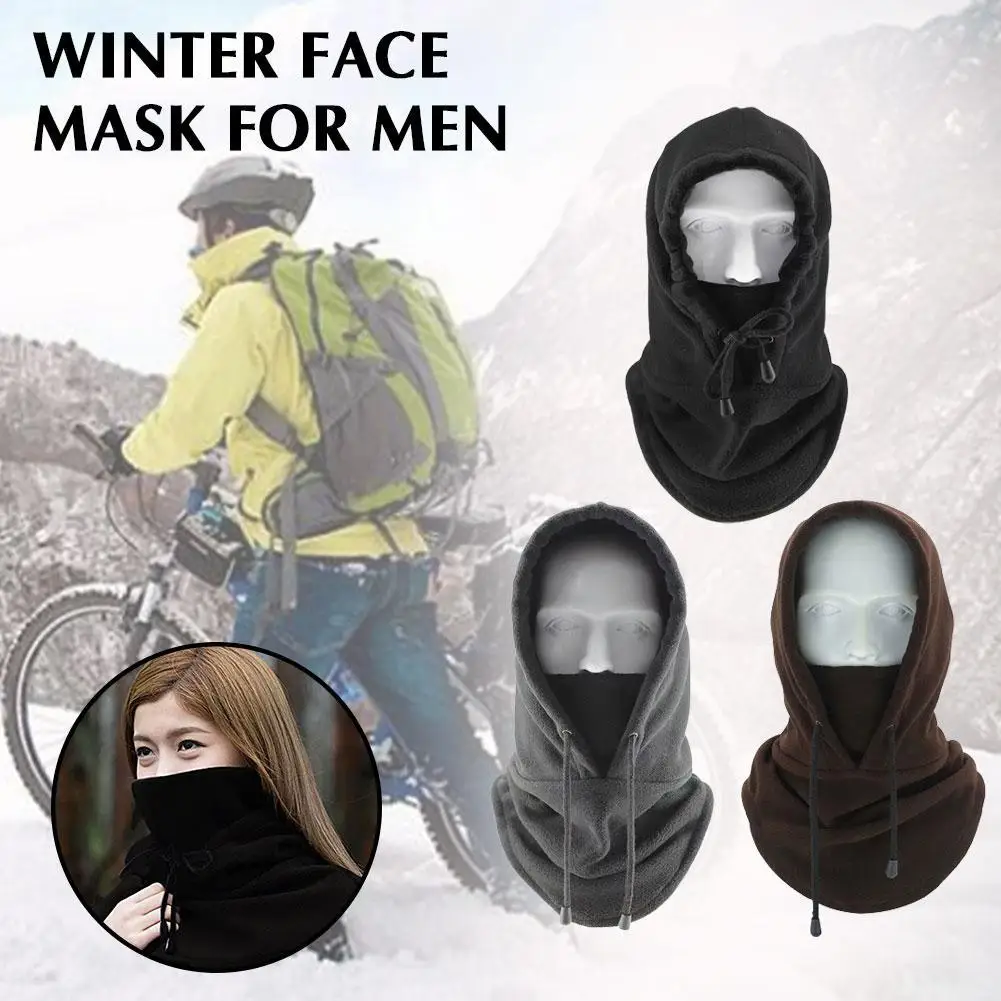 

Men's Fleece Plush Balaclava Winter Women's Windproof Mask Beanies Hat Outdoor Hiking Cycling Head Hood Neckwarmer Bonnets