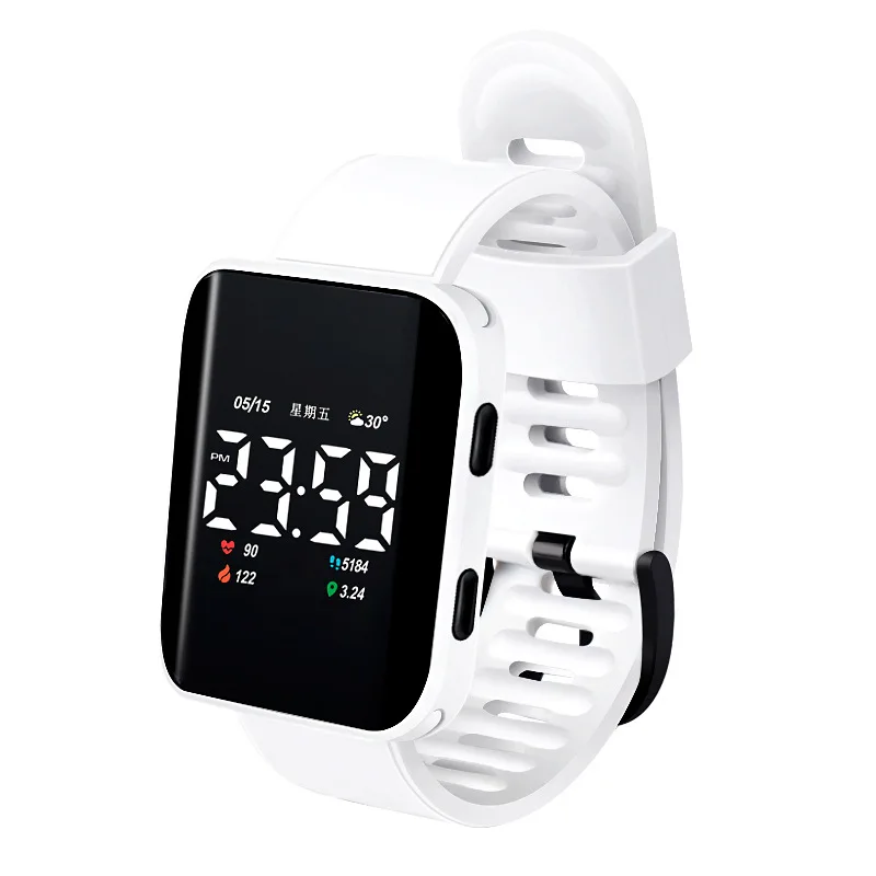Kids Watch LED Elementary Electronic Watch Outdoor Sports Square Waterproof Children's Electronic Bracelet Watches Boys Girls