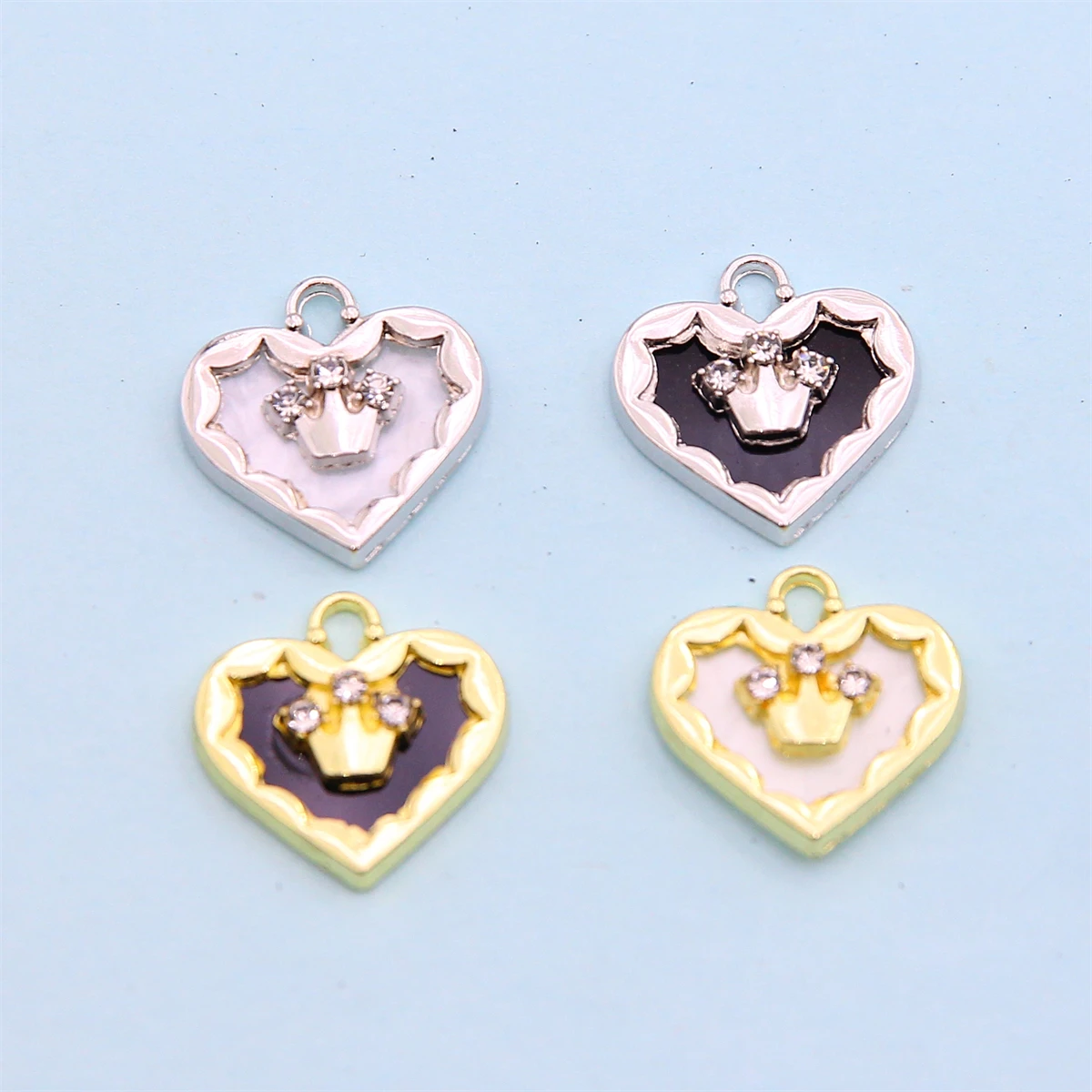 10 шт. 19*18 мм Простая Корона любовь персик сердце бриллиантовый кулон сделай сам