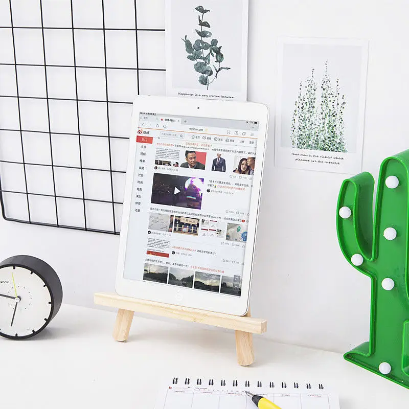 ins wooden desktop foldable stand mobile phone ipad stand cute decoration student desk storage creative mini flat easel bracket free global shipping