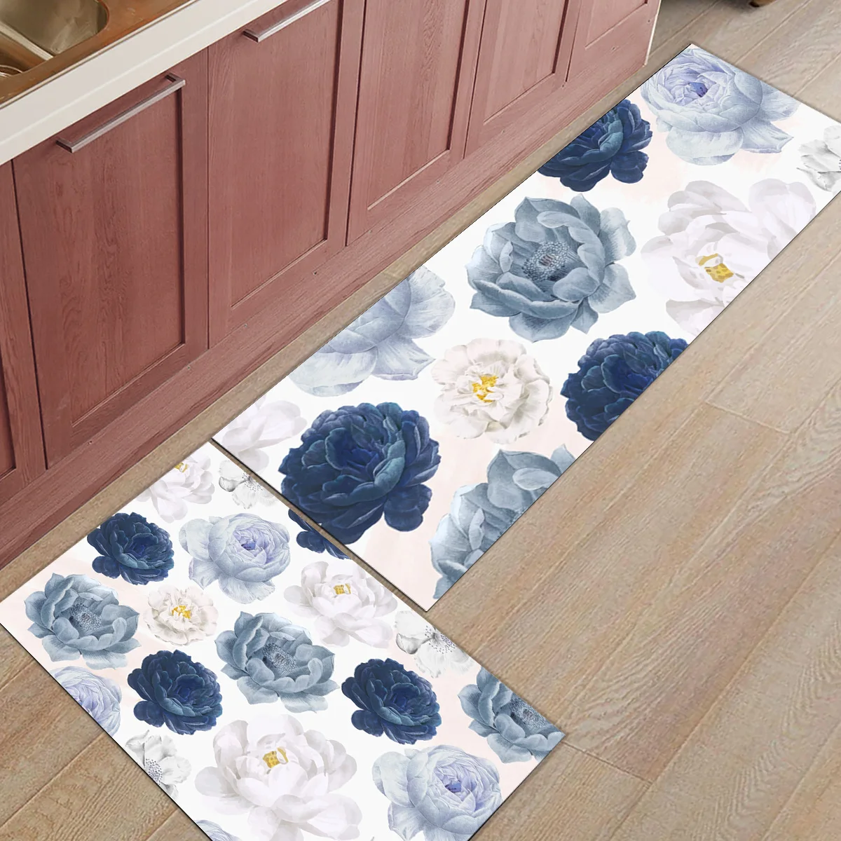 

Коврик водный с цветочной текстурой для гостиной, балкона, ванной комнаты, моющийся коврик для ванной, набор из 2 предметов