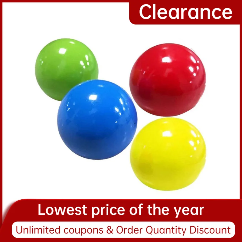 

Dropshipping Kids Toys Stick Wall Ball 45MM/65MM Decompression Sticky Squash Ball Luminous Suction Decompression Wholesale Toy