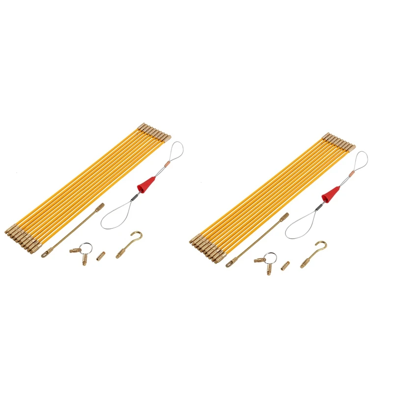 

Проводные стержни, рыболовная лента, 10,83 фута, Стекловолоконный электрический кабель, Натяжитель для бега в чехле, 20 стержней X 33 см