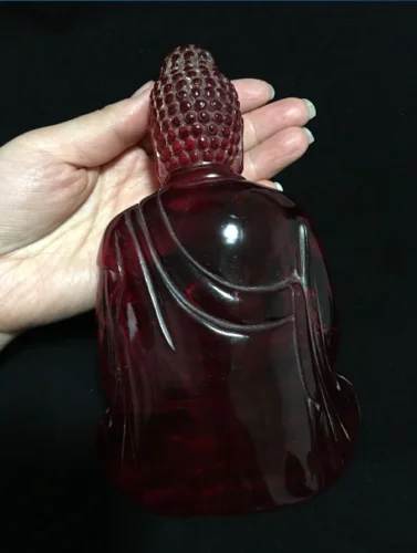 Модные изысканные красные янтарные статуи Будды в китайском стиле коллекционные