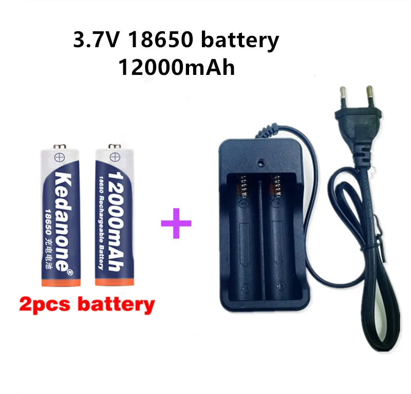 

7.4v 12000mah 18650 Li-ion Rechargeable Battery 3.7V 3.7mAh Charger 18650 Battery For Flashlight