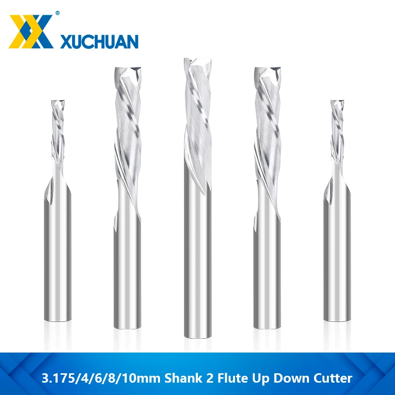

Up Down Cutter 3.175/4/5/6/8/10mm Shank CNC Router Bit for Woodworking 2 Flute Carbide End Mill Wood Milling Cutter