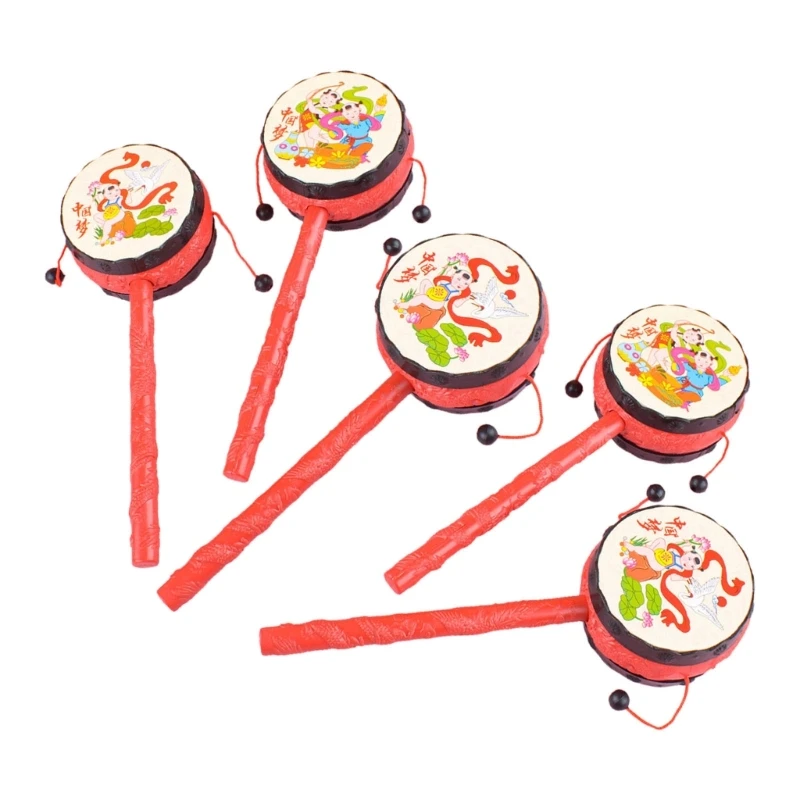 

Q0KB Monkey Drum Rattle Drum Toy Handbell Fine Motor Skill Drum Toy Preschooler Gift