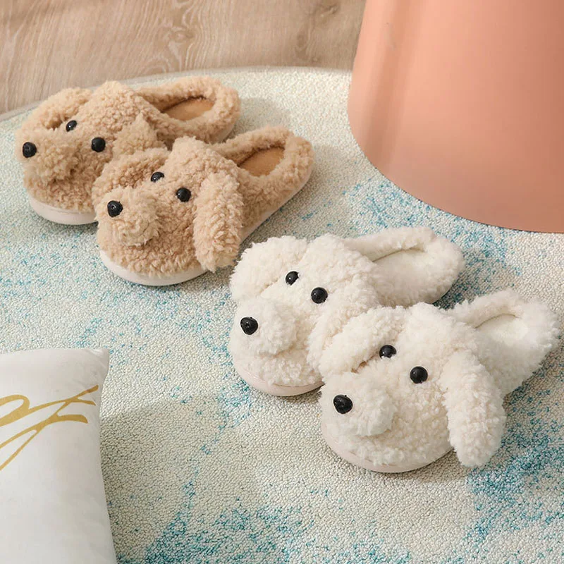 Slipper Womens Winter Warm Home Kawaii Cartoon Plush Contton Indoor Funny Cute Teddy Bear Fuzzy House Floor Shoes Female 2023
