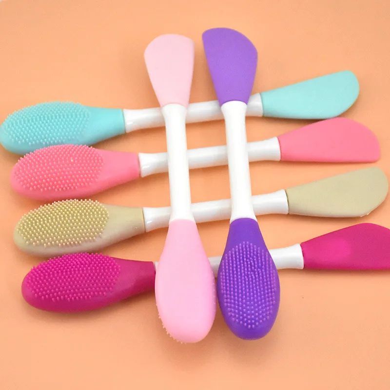 

Double head silicone mask brush soft head beauty tool, mud film smear mask brush, adjust film rod, stir up silicone mask brush.