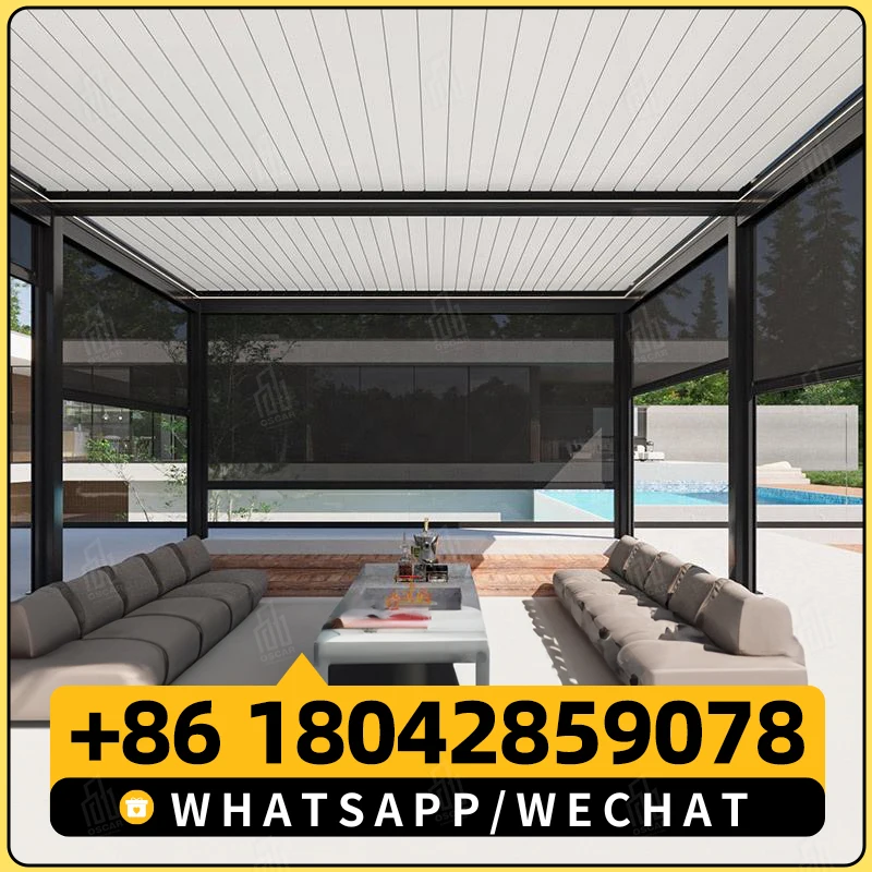 Моторизованные уличные непромокаемые панели садовый навес патио беседка с