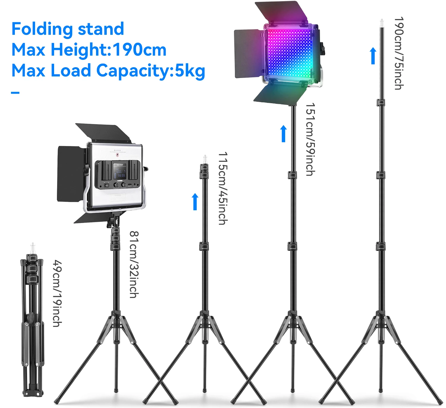 

RGB LED Video Light 660 Studio Light with APP Control Lights Kit Photography Light Panel Lamp for YouTube Studio Video Portrait