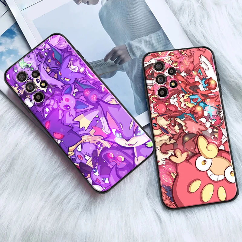 

Pokemon For Samsung M11 M12 Phone Case Silicone Cover Back Liquid Silicon Black Carcasa Coque