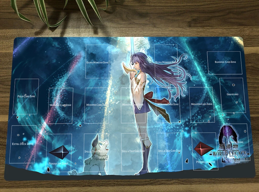 

YuGiOh Duel Playmat World Legacy TCG CCG Mat Rubber Trading Card Game Mat Anti-slip Mouse Pad Desk Mat Free Bag 60x35cm