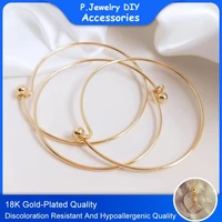 18k copper gold plated color preserving single circle screw bracelet simple bracelet diy jewelry semi finished bracelet
