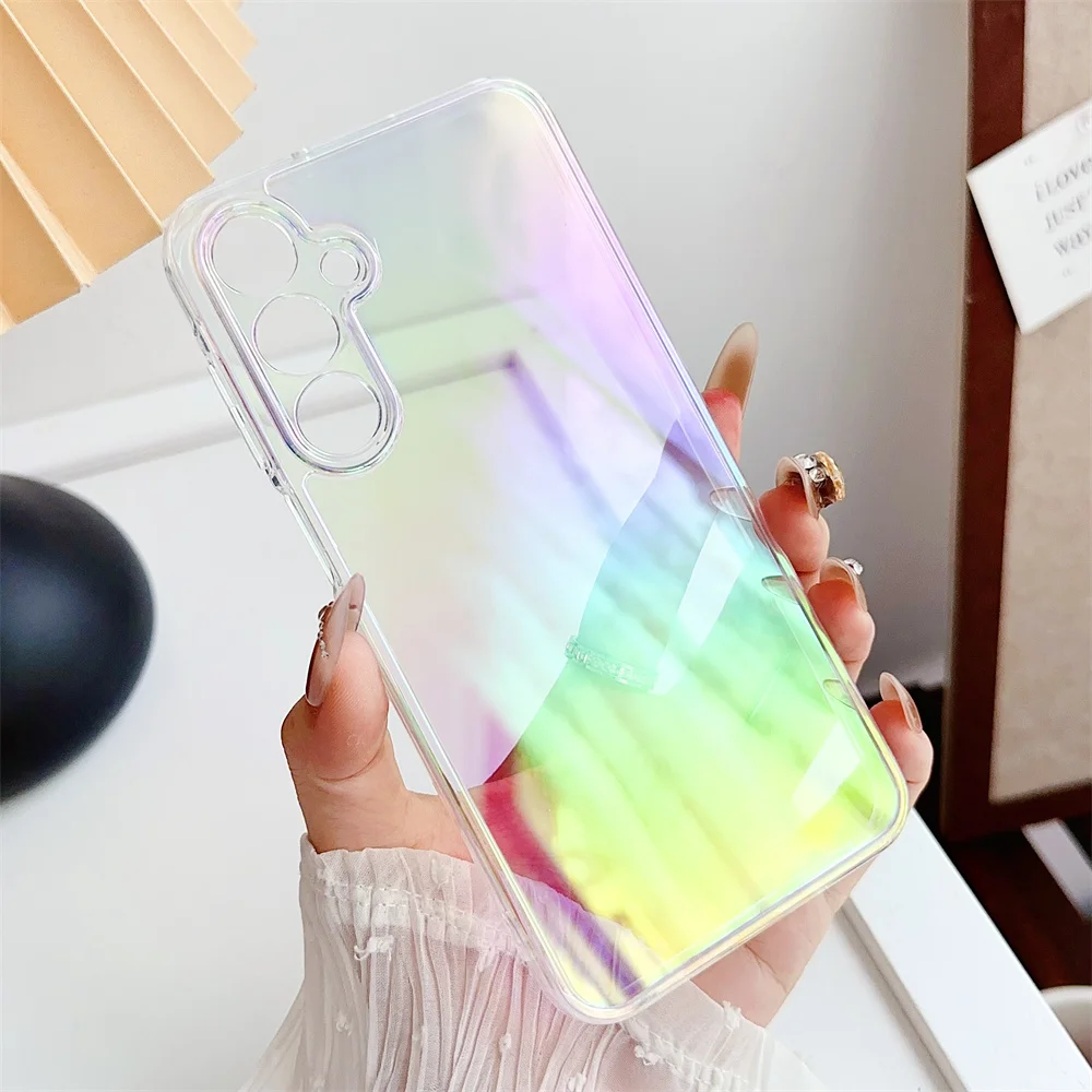 Ультратонкий лазерный прозрачный чехол для Samsung S25 S24 Ultra S23 FE S22 Plus S21 A55 A54 A53 A52 A51 A35