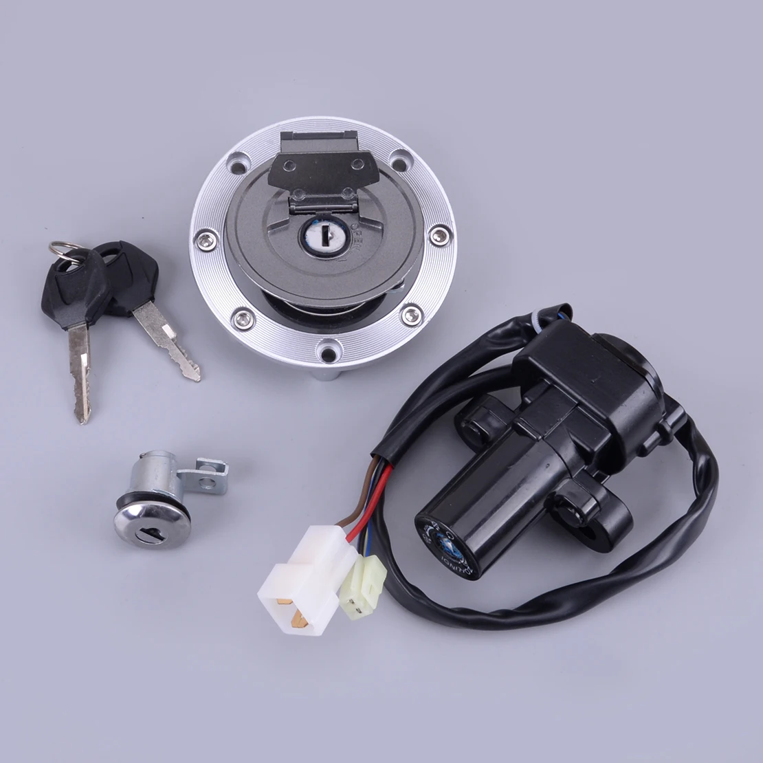 

Universal Ignition Switch Fuel Gas Cap Cover Seat Lock Key Set for Motorcycles