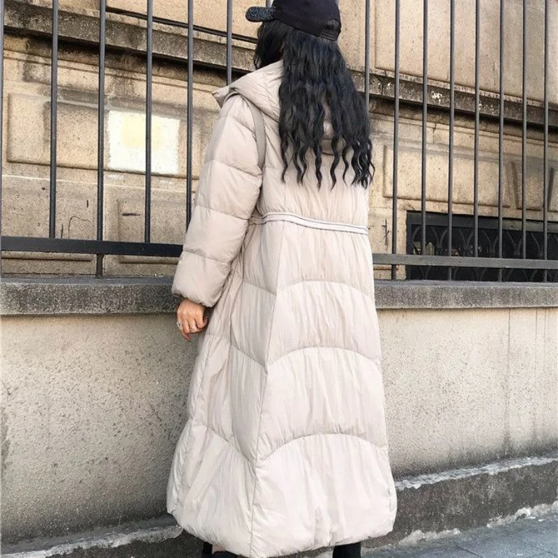 White duck down down jacket for women in winter, loose, thickened, warm, detachable hat coat for women winter coat women jacket enlarge