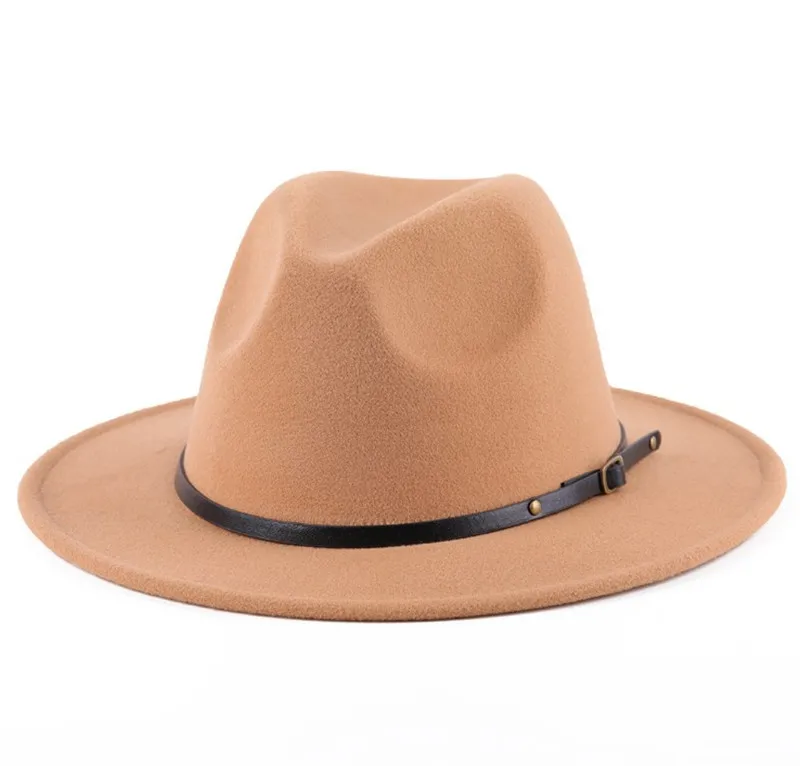 

2022 Summer Women Men Wool Vintage Gangster Trilby Felt Fedora Hat With Wide Brim Gentleman Elegant Lady Winter Autumn Jazz Hat