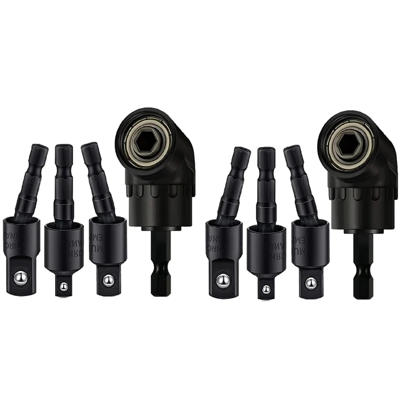 

4 In 1 Impact Drill Extension Rod Short Crutches 360° Rotatable Impact Grade Socket Adapter Set Short Crutches