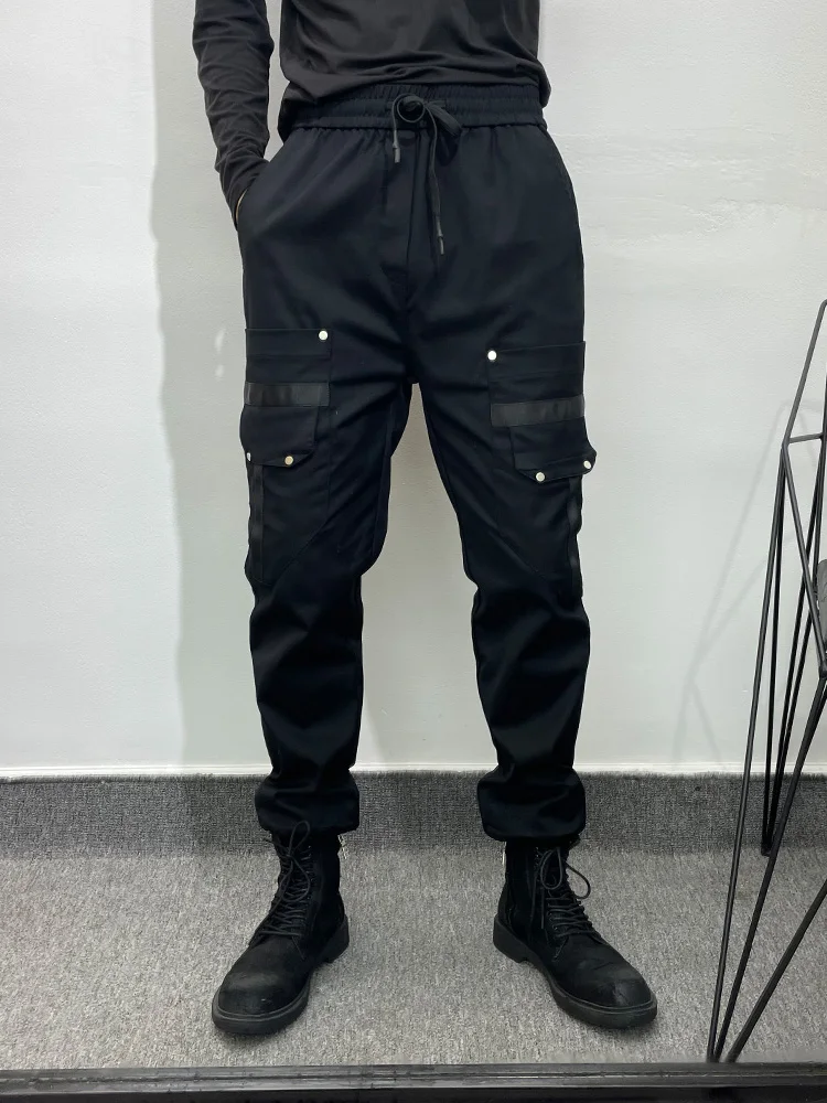 Men's Casual Overalls Japanese Fashion Trend Function Handsome Multi Pocket Leggings Slim Hip Hop Tapered Pants