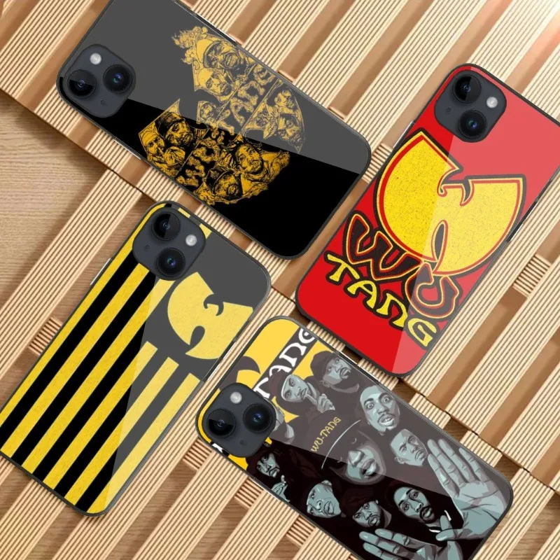 Чехол Rapper W-wWu TangG-g для телефона IPhone 14, 13, 12, 11, XS, X, 8, 7, 6 Plus, Mini Pro Max, SE 2022, черный ПК, ТПУ, стеклянный чехол для телефона