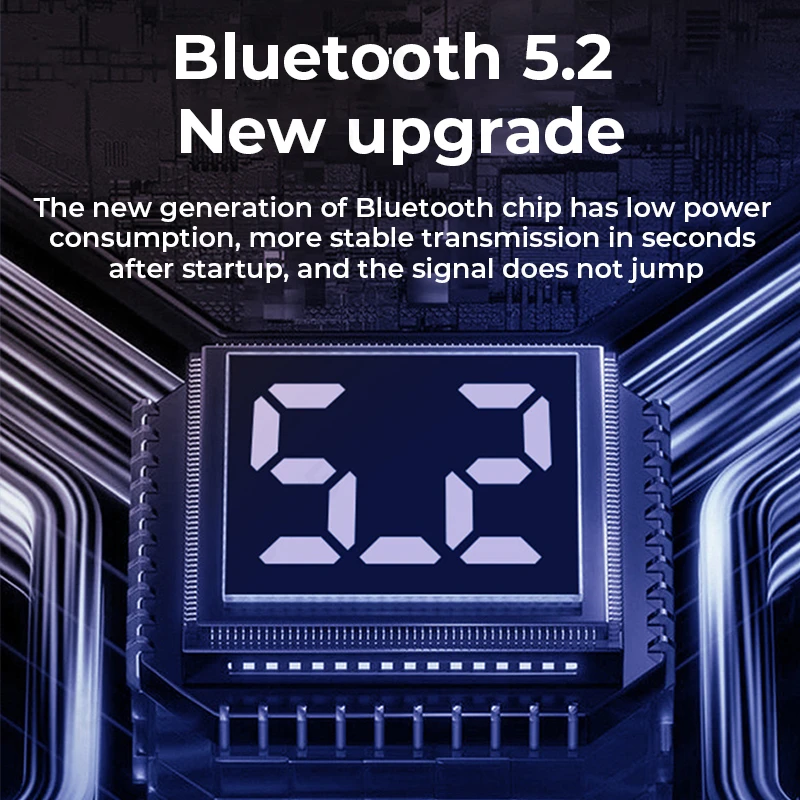 VOULAO Bluetooth 5.2 Наушники Беспроводные наушники Спорт IPX6 Водонепроницаемая гарнитура