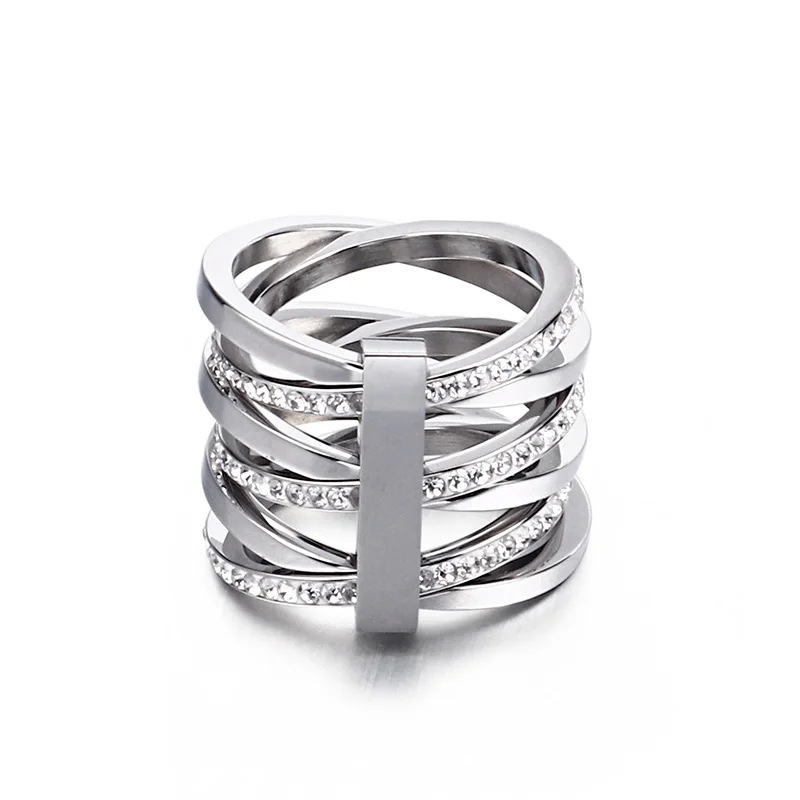 Кольца dicotic золотого цвета для женщин модные кольца из нержавеющей стали