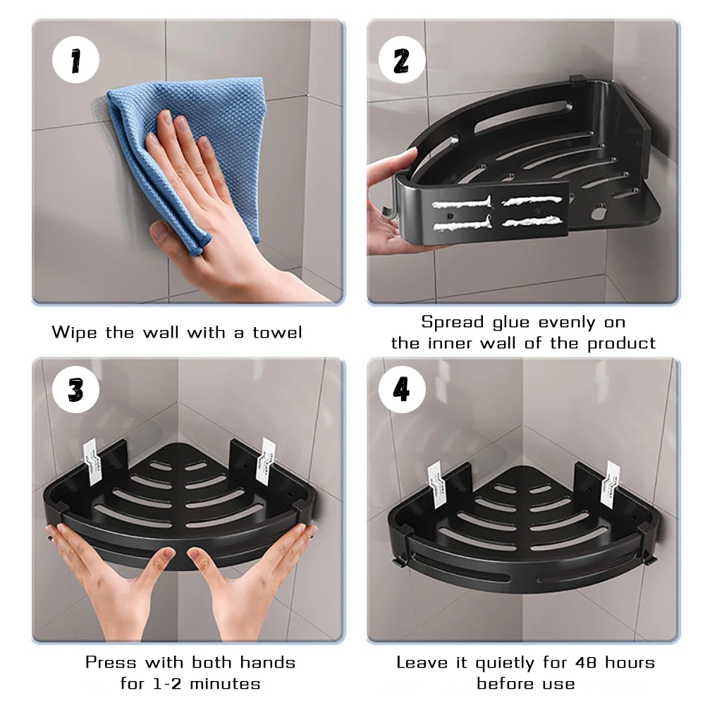 Полки для ванной комнаты настенная угловая полка без сверления стеллаж хранения