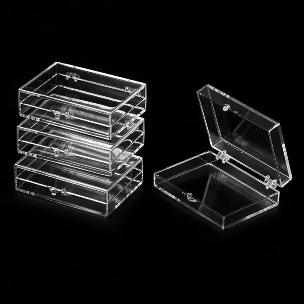 

Acrylic Postcard Commemorative Coin Badge Transparent Box Lid Jewelry Display Storage Box Manicure