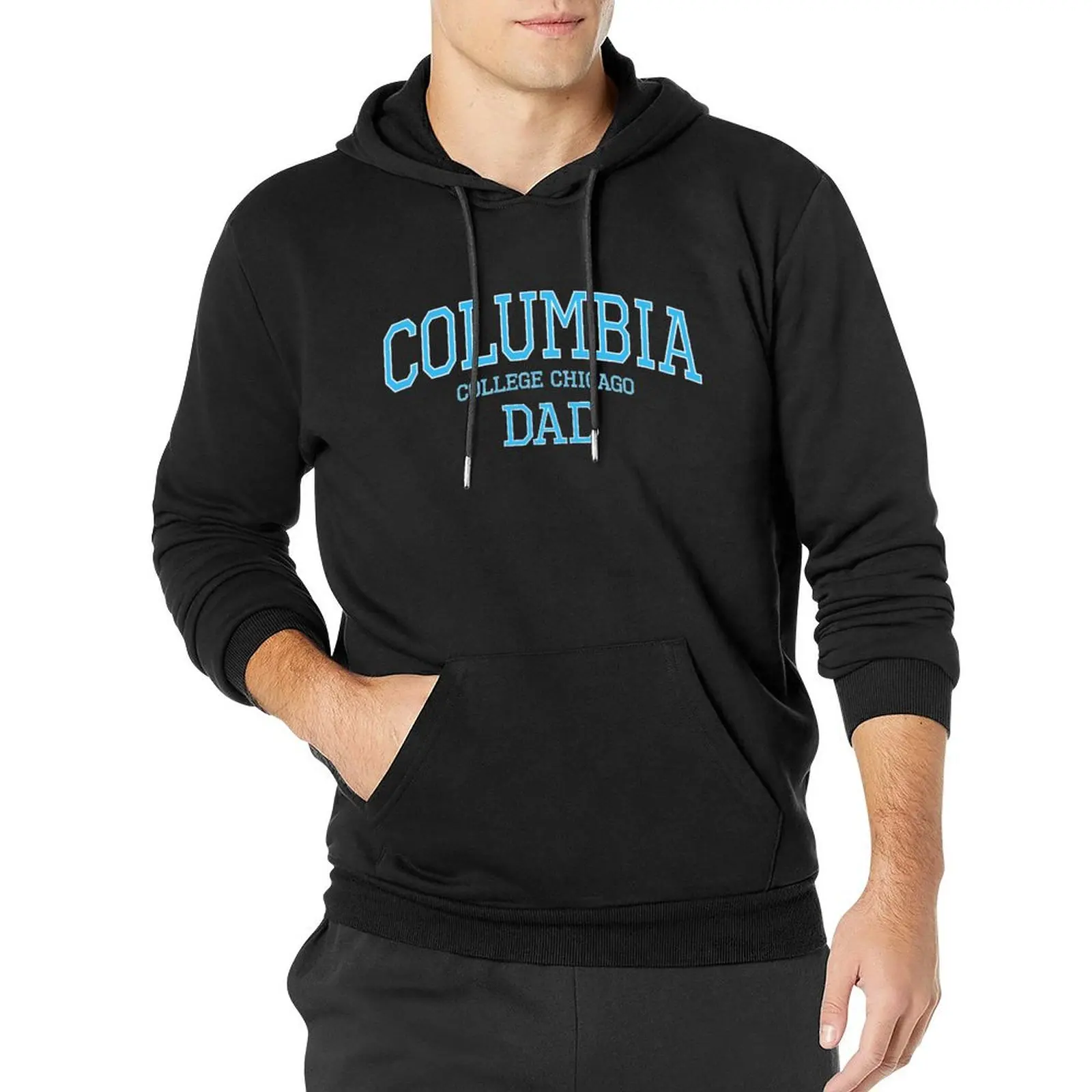 

Columbia College Chicago Dad Casual Hoodies Blue Letter Print Y2k Cool Cotton Sweatshirts Outerwear Oversized Pullover Hoodie