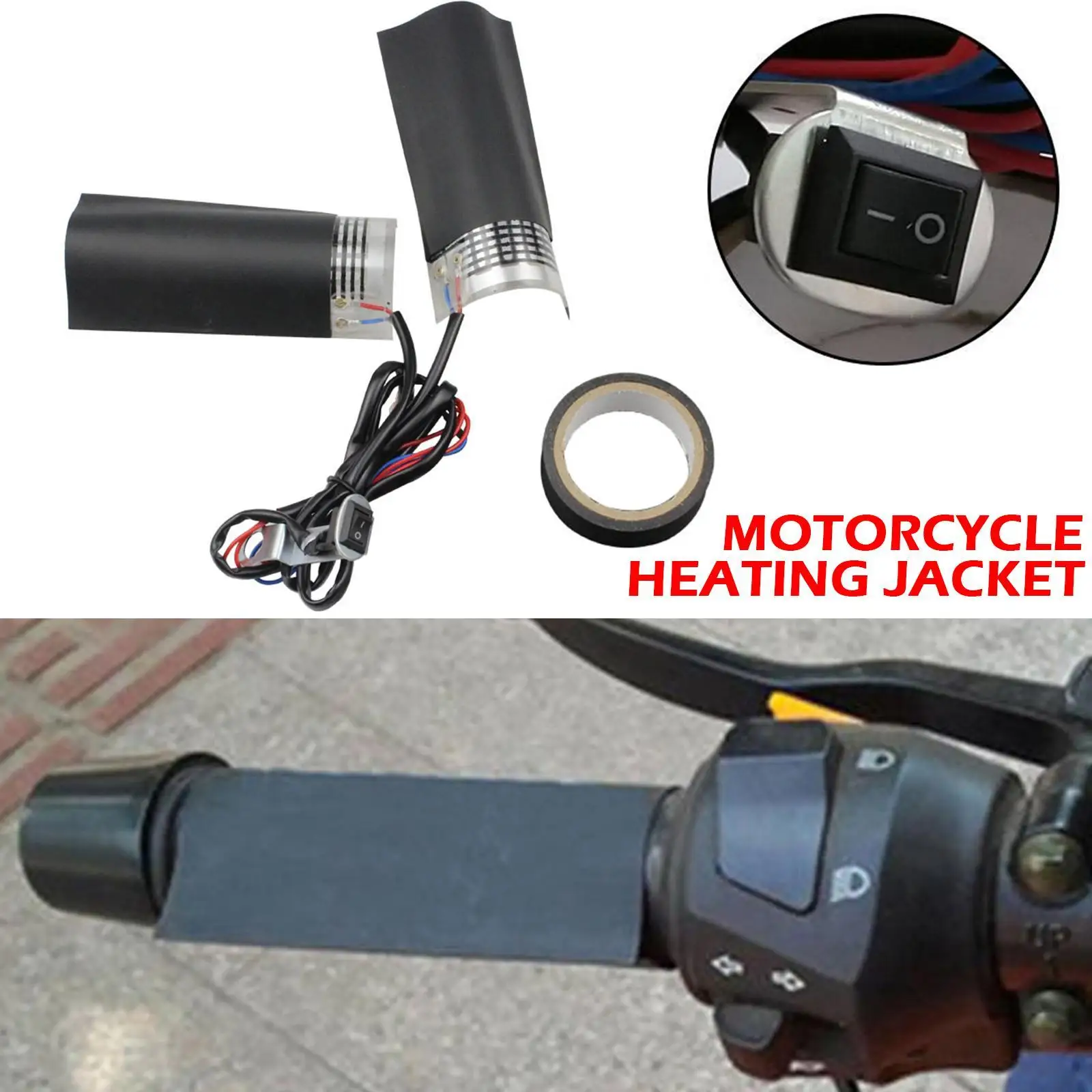 

Universal 12V Motorcycle Heated Grips Snowmobile Handlebar Heating Handgrips Handles Heater Warmer Kit Motorcycle Accessories
