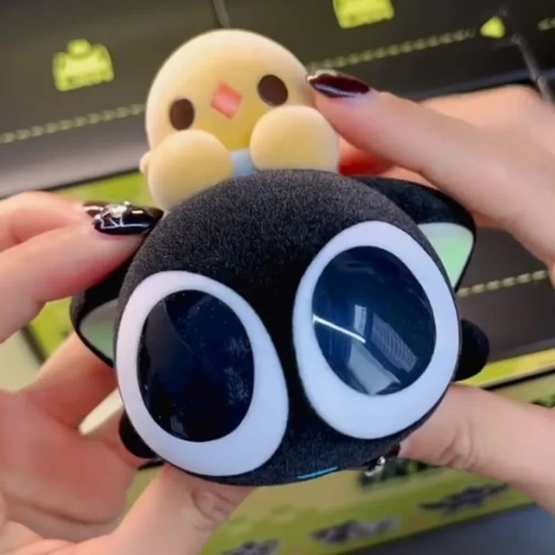 Фото НОВИНКА Оригинальная коллекционная фигурка Mstarsp La Please Pet The Fluffy Xiaohei Series Flocked Blind Box Luo Xiaohei, модная игрушка, милый подарок, 8-9 см №3