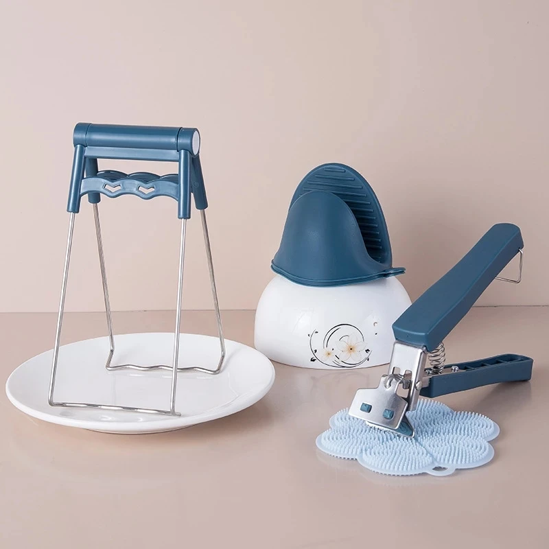 Складной зажим для горячей посуды из нержавеющей стали чаши с защитой от ожогов