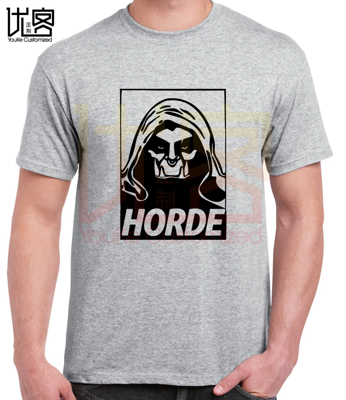HORDE hooded orc chief T-Shirt World Of Warcraft men's women's 100% cotton short sleeves tops tee printed casual t-shirt |