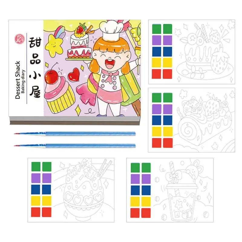 

Children's Doodle Drawing Book Set Kindergarten Educational Water Powder Coloring Puzzle Toy Graffiti Picture Book Gift for Kids