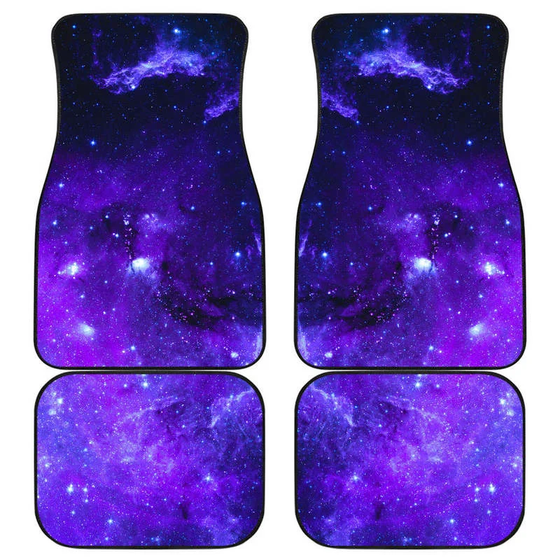 

Purple Stars Nebula Galaxy Space Print Front and Back Car Floor Mats Heavy Carpet Front and Rear Full Set 4PCs Pack