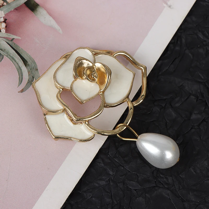 Роскошная большая жемчужная белая брошь Камелия модные броши в виде цветка для