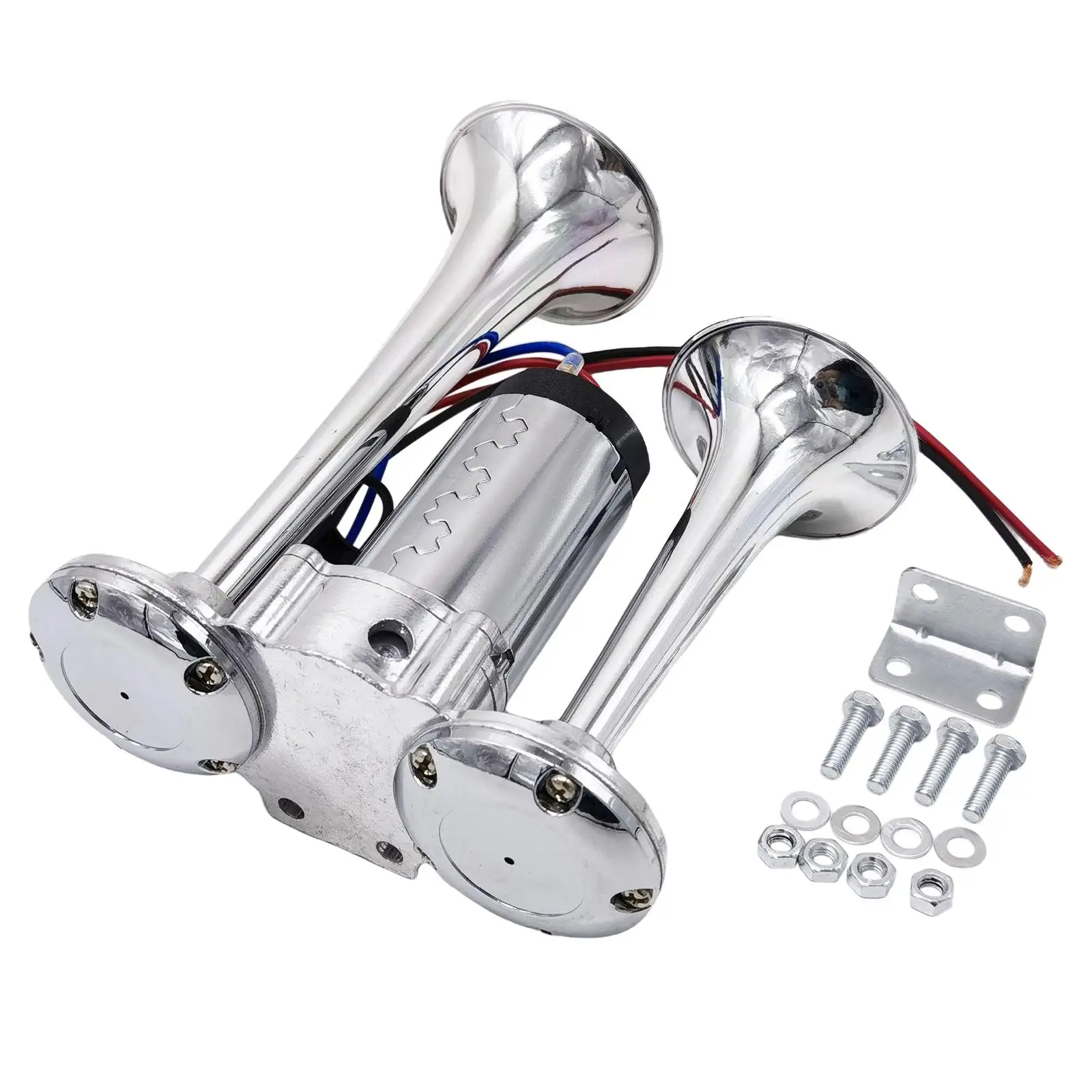 

Автомобильная воздушная двойная труба, 130 дБ двойная труба DC 12 воздушный комплект, для мотоциклов, яхт Электрический с проводами и реле