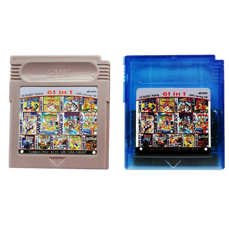 Mario Memory Cards for GB GBC GBA Combined Card 61 Games In 1 Video Game Cartridge Classic Card Game Collect English Version