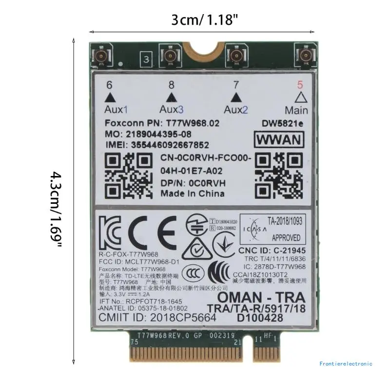 Модуль T77W968 DW5821e X20 LTE Cat16 1 Гбит/с FDD-LTE TDD-LTE