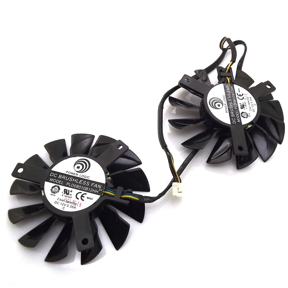 Бесплатная доставка 2 шт./лот PLD08010S12HH 12 В 0 35 А 75 мм для MSI Hawk Twin Frozr GTX650 HD7950 R7870 HD7870