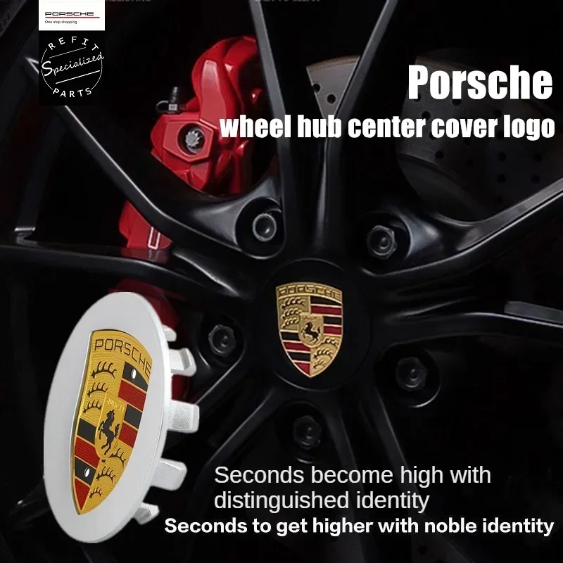 4 pcs for Porsche Boxster Cayman Cayenne 911 Macan Panamera 718 wheel center cover logo 65mm 76mm original hub