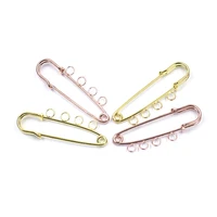 brooches safety pins 4 holes alloy rose gold plated for craft fashion jewelry diy making findings charms 5cm