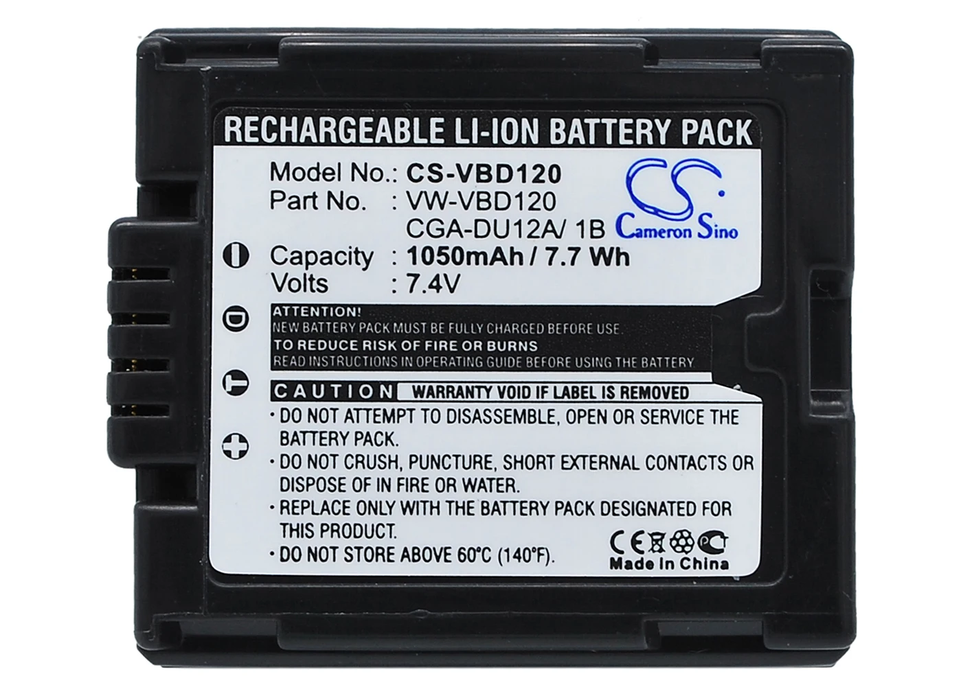 

Cameron Sino 1050mA Battery for Panasonic PV-GS300,PV-GS31,PV-GS33,PV-GS34,PV-GS35,PV-GS39,PV-GS400,PV-GS50,VDR-M70K