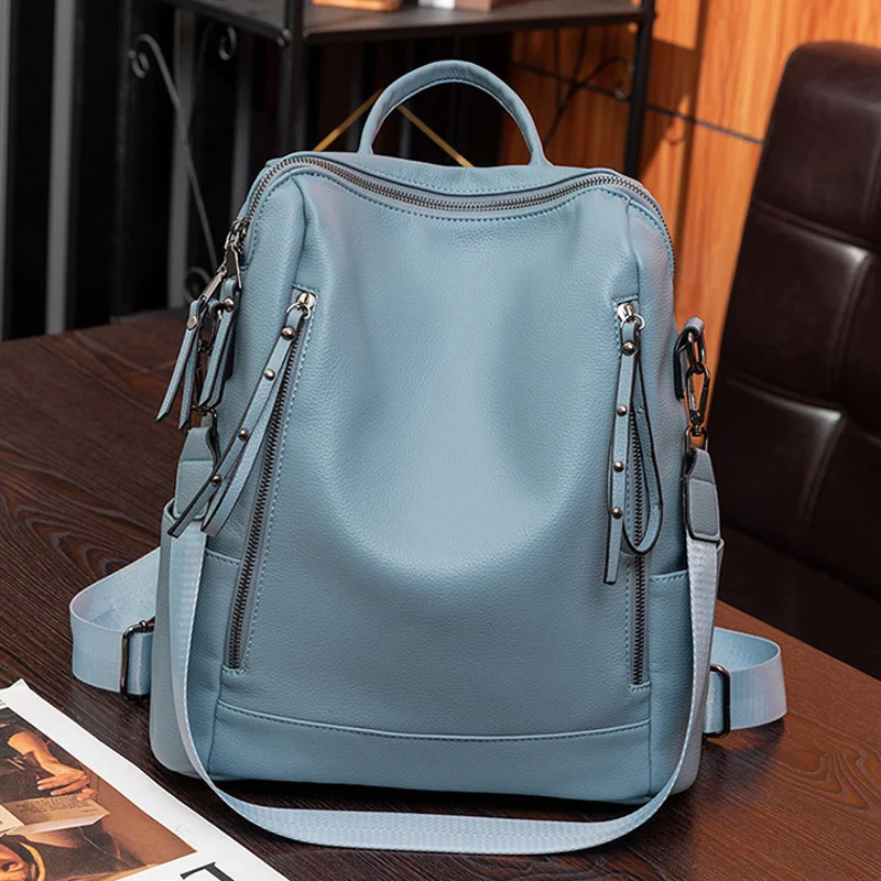 

Дизайнерский кожаный рюкзак высокого качества, многофункциональные дорожные сумки на ремне для женщин, школьные ранцы для девочек